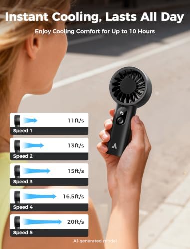 Aecooly Mighty Portable Fan, Powerful Handheld Fan, USB Rechargeable - Image 4