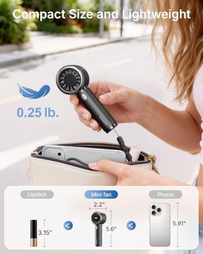 SWEETFULL Portable Handheld Fan, Mini Rechargeable Personal Hand Fan - Image 4