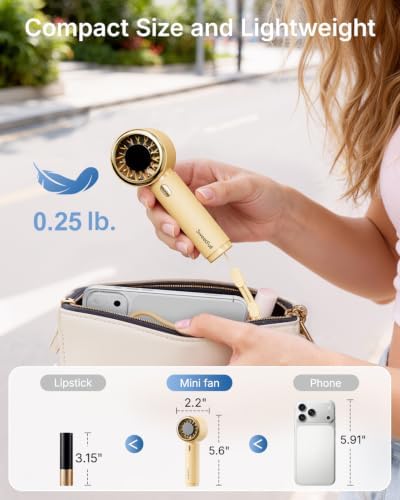 SWEETFULL Portable Handheld Fan, Mini Rechargeable Personal Hand Fan - Image 4