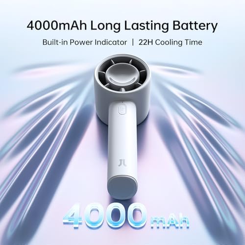 JISULIFE Portable Handheld Fan, 22H Max Runtime, 5-Speed - Gray - Image 3