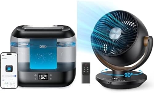 Bundle of DREO Smart Humidifiers for Bedroom + DREO Fan for Bedroom, Desk Air Circulator Fan with Remote by DREO
