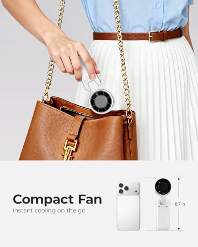 Portable Handheld Turbo Fan - 5 Gear High Speed 4000mAh Rechargeable Mini Personal Hand Fan Blow Cold Air, Battery Operated Travel Essentials, Beach Vacation, Gifts for Women, Men (White) - Image 6