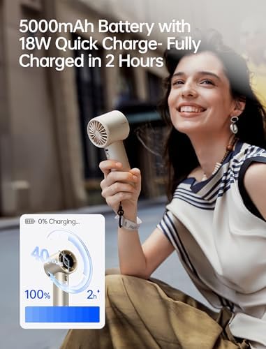 JISULIFE Handheld Fan Pro1S - Next-Gen Airflow: Up to 40H Runtime - Image 4