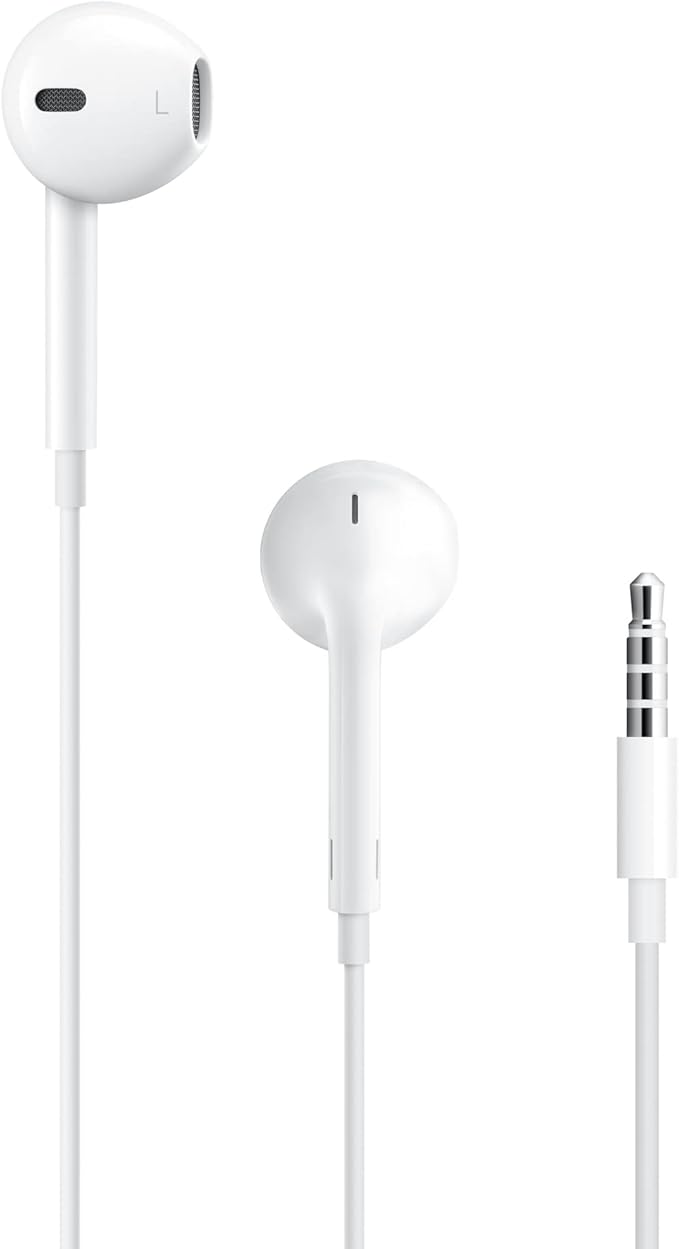 Apple EarPods Headphones with 3.5mm Plug, Wired Ear Buds with Built-in Remote to Control Music, Phone Calls, and Volume by Apple