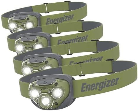 Energizer PRO-260 LED Headlamp, IPX4 Water Resistant Headlamps, High-Performance Head Light for Outdoors, Camping, Running, Storm, Survival LED Light for Emergencies (Batteries Included) (Pack of 4) by Energizer