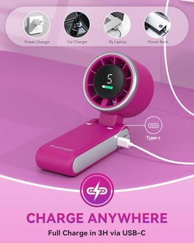PlayHot Portable Handheld Turbo Fan, Travel Essentials, Gifts for Women/Men - Image 5