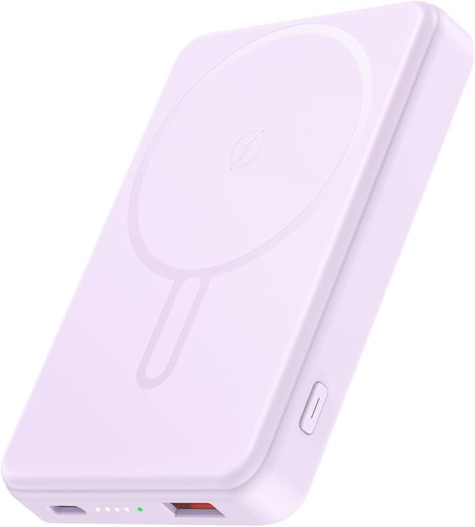 for Magsafe Battery Pack 12000mAh Magnetic Power Bank Portable Charger USB C 20W Fast Charging Wireless Charger Travel Essential for iPhone 16/15/14/13/12 Series Purple by COOAV