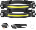 AlpsWolf LED Headlamp Rechargeable 2 Pack, Motion Sensor Head Light by AlpsWolf