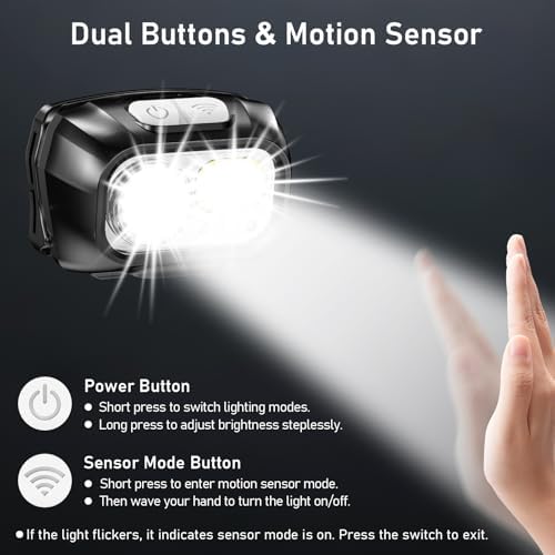 Blukar LED Headlamp Rechargeable, 2000L Super Bright Headlight Flashlight - Image 5