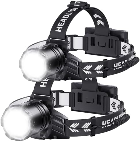 OMALIGHT Rechargeable Headlamp, Super Bright LED Headlamp, 5 Modes Zoomable by OMALIGHT