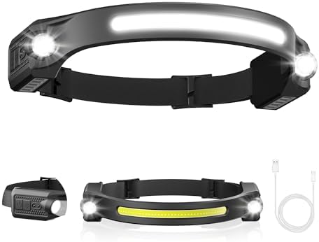 AlpsWolf LED Headlamp Rechargeable 1 Pack, Motion Sensor Head Light by AlpsWolf