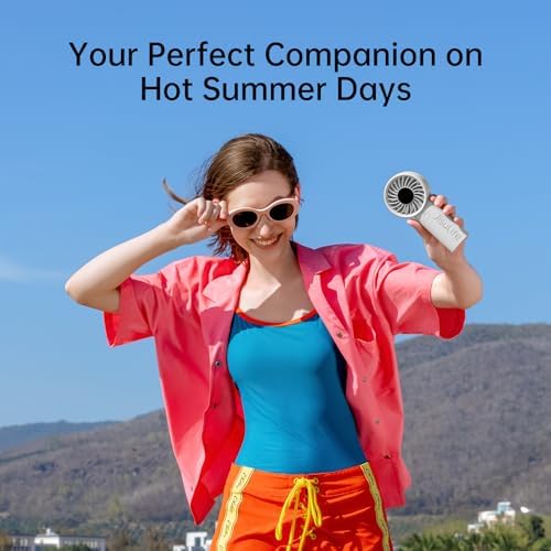 JISULIFE Handheld Portable Fan, 3600mAh Stronger and Longer-Lasting Battery - Image 6