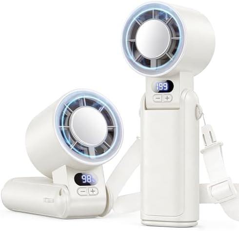 Portable Handheld Turbo Fan, 1-199 Speed Adjustable, White by Deyhoc