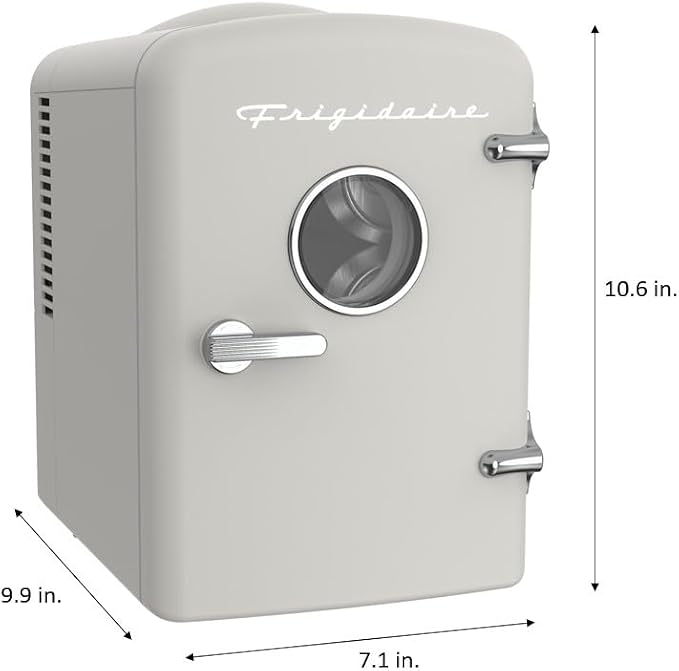 Frigidaire Retro Mini Personal Fridge Cooler, Holds Up to 6 Cans (1 Gal), Portable & Compact, AC Plug & 12V Car Charger (Moonlight) - Image 9
