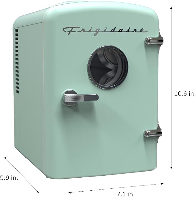 Frigidaire EFMIS171 Retro Mini Portable Personal Fridge - Ideal for Home, Office or Dorm - Includes Carrying Handle, AC/DC Wall/Car Charger (Green) - Image 7