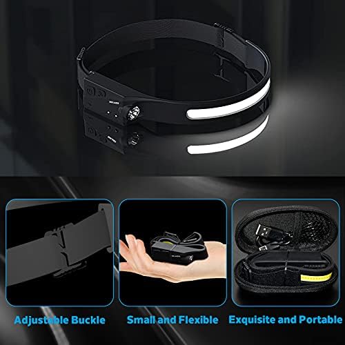 Rechargeable LED Headlamp, 230° Illumination Headlight with Motion Sensor, Lightweight, Weatherproof, 2 Light Source Head Lamp Flashlight for Camping, Hiking, Running, Outdoor - Adults and Kids - Image 6