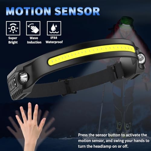 ZioeYiue Headlamp Rechargeable 10P, 230°Wide Beam LED Head Lamp for Adults - Image 3