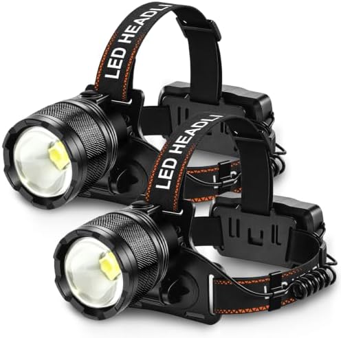 Staaricc 2Pack Super Bright LED Rechargeable Headlamp, Head lamp for Adults by Staaricc