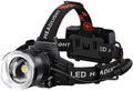 AMAKER LED Headlamp Rechargeable 99000 High Lux, Head Lamp with 12 Modes, IPX7 Waterproof USB Rechargeable Headlight, Zoomable Headlamp for Adults, 90° Adjustable for Camping Hunting by AMAKERBrandLighting