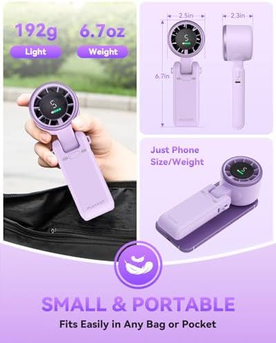 PlayHot Portable Handheld Turbo Fan, Travel Essentials, Gifts for Women/Men - Image 6