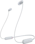 Sony WI-C100 Wireless in-Ear Bluetooth Headphones with Built-in Mic, White | Up to 25 Hrs of Battery, Clear Hands-Free Calling, Easy Button Operation, Flexible Neckband, IPX4 Water Resistant by Unknown