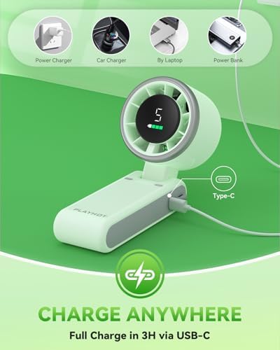 PlayHot Portable Handheld Turbo Fan, Travel Essentials, Gifts for Women/Men - Image 5
