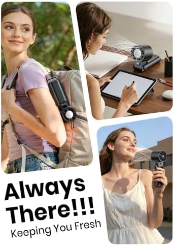 Portable Handheld Turbo Fan, 1-199 Speed Adjustable, Dark Black - Image 4