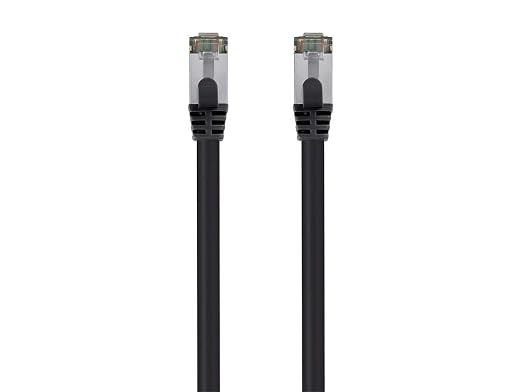 Monoprice Cat8 1ft Black Patch Cable Double Shielded 26AWG 2GHz 40G Pure Bare by Monoprice