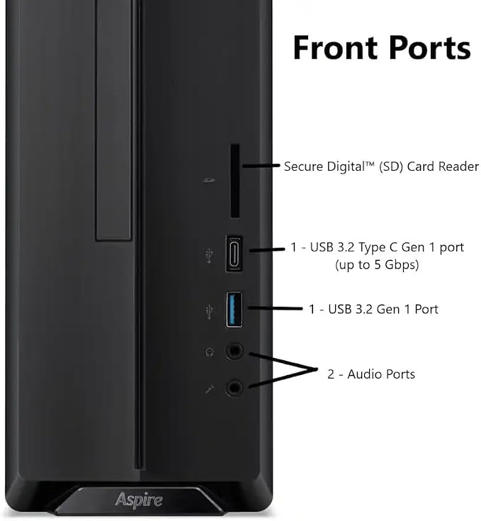 Acer Aspire SFF 8L Desktop Computer | Intel Multi-Core CPU | 16GB RAM, 1TB Storage (512GB SSD+512GB External) | WiFi 6E | Intel UHD Graphic | Wired KB & Mouse, Lifetime Office 365 for The Web - Image 5
