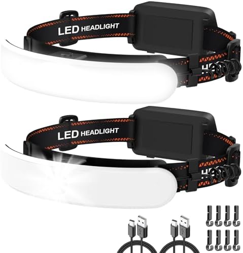 ZioeYiue LED Headlamp Rechargeable 2P, 230° Wide Beam Head Lamp for Adults by ZIOEYIUE