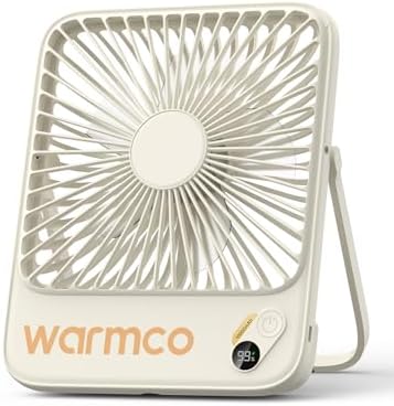 Warmco D3 Portable Travel Fan 10000mAh, Ultra-Slim, 24H Runtime by Warmwinterscoolsummers