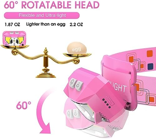 LHKNL Headlamp Flashlight, Lumen Bright Head Lamps LED Rechargeable-Pink - Image 5