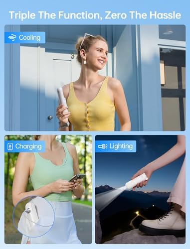 JISULIFE 3 IN 1 Portable Fan with Power Bank & Flashlight Featured - Image 2