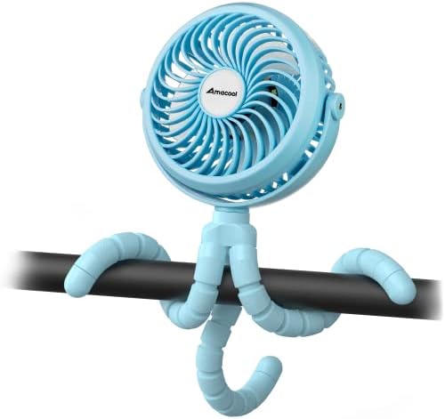 AMACOOL Battery Operated Stroller Fan, Portable Clip On Fan Rechargeable by AMACOOL