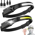 2 Pack LED Headlamp, Rechargeable Motion Sensor Wide Beam Headlight by Avlxt