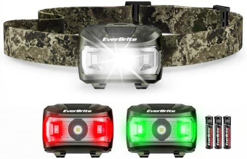 EverBrite Headlamp, 300 Lumens LED Head Lamp for Kids & Adults, Red Light by EverBrite
