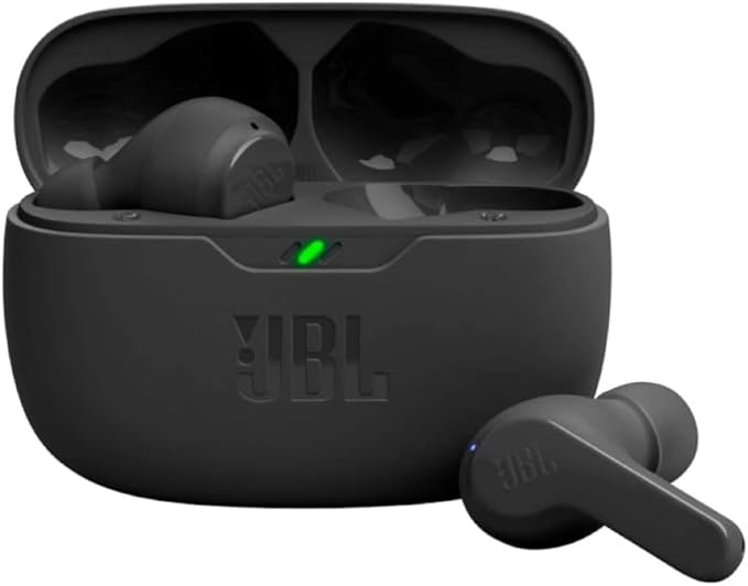JBL Vibe Beam - True Wireless Earbuds - Black | JBL Deep Bass Sound, Comfortable fit, Up to 32 8h 24h total hours of battery life with speed charging by JBL