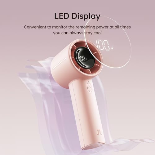 JISULIFE Handheld Turbo Fan Life10S, 28H Max Runtime, 5-Speed - Pink - Image 4