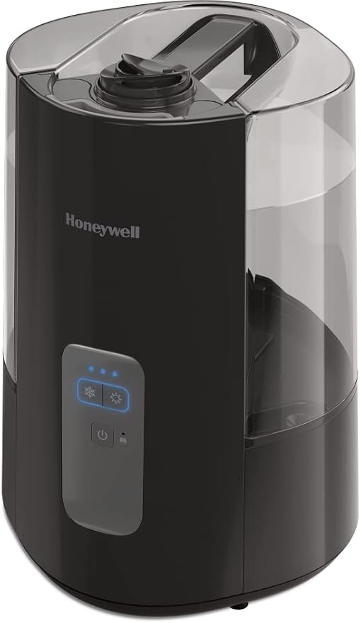 Honeywell Dual Comfort Cool + Warm Mist humidifier. Humidifier for Bedroom, Office, Living Room and Home. Provides Temporary Relief from Dry air discomforts - Black, HWC775B - Image 2
