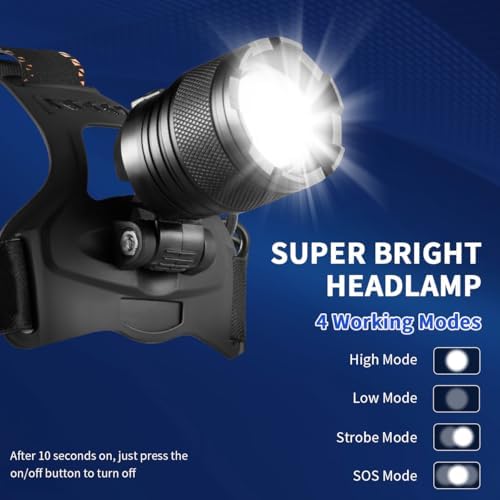Staaricc Super Bright Headlamp Rechargeable High Lumen/Head lamp for Adults - Image 3