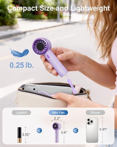 SWEETFULL Portable Handheld Fan, Mini Rechargeable Personal Hand Fan - Image 4