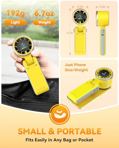 PlayHot Portable Handheld Turbo Fan, Travel Essentials, Gifts for Women/Men - Image 6
