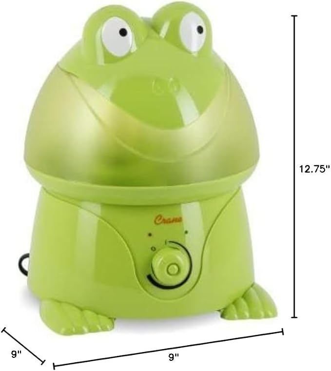 Crane Ultrasonic Cool Mist Animal Humidifier for Kids Bedroom and Nursery, 1 Gallon Easy Clean, Adjustable Settings, Frog Humidifier - Image 9