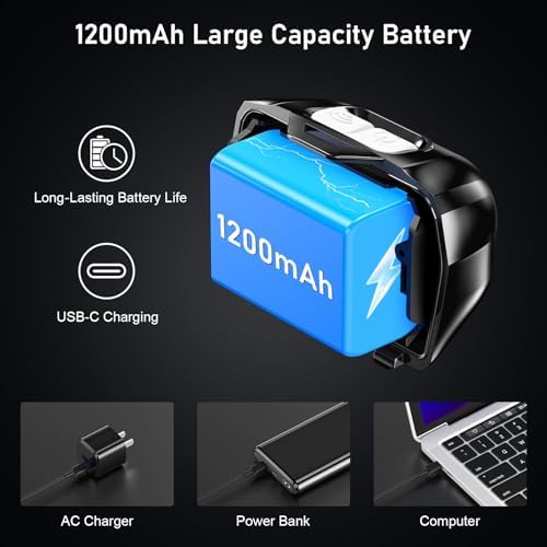 Blukar LED Headlamp Rechargeable, 2000L Super Bright Headlight Flashlight - Image 6