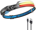Smiling Shark LED Headlamp, 230°Wide Angle 3*Multi-Color Light Strips The Brightest Head Lamp Rechargeable with Motion Sensor Waterproof Headlight for Camping Hiking Outdoor, Head-Lamp-LED-Hat-Light by SmilingShark