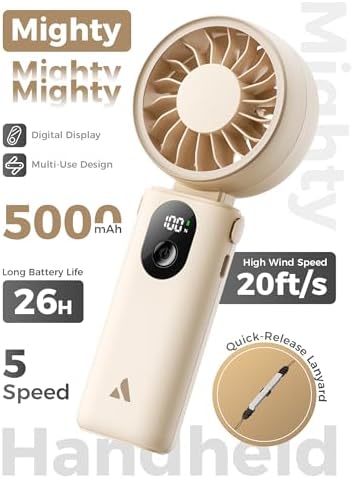 Aecooly Mighty Portable Handheld Fan | 26H Max Cooling | 3 Flexible Modes - Image 2