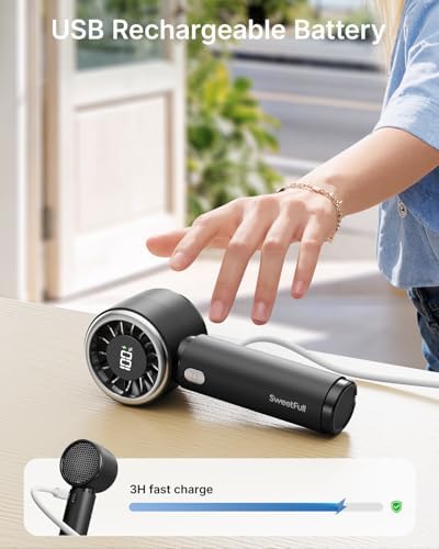 SWEETFULL Portable Handheld Fan, Mini Rechargeable Personal Hand Fan - Image 5