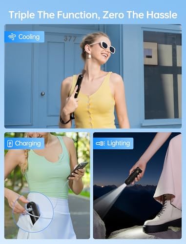 JISULIFE 3 IN 1 Portable Fan with Power Bank & Flashlight Featured - Image 2