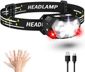2000LM Ultra Bright 9 LED Headlamp, USB C Rechargeable Headlight, 10 Modes, Waterproof Motion Sensor Head Lamp Flashlight with White Red Light, Adjustable Headband for Adults Outdoor Hiking by Eirnvop