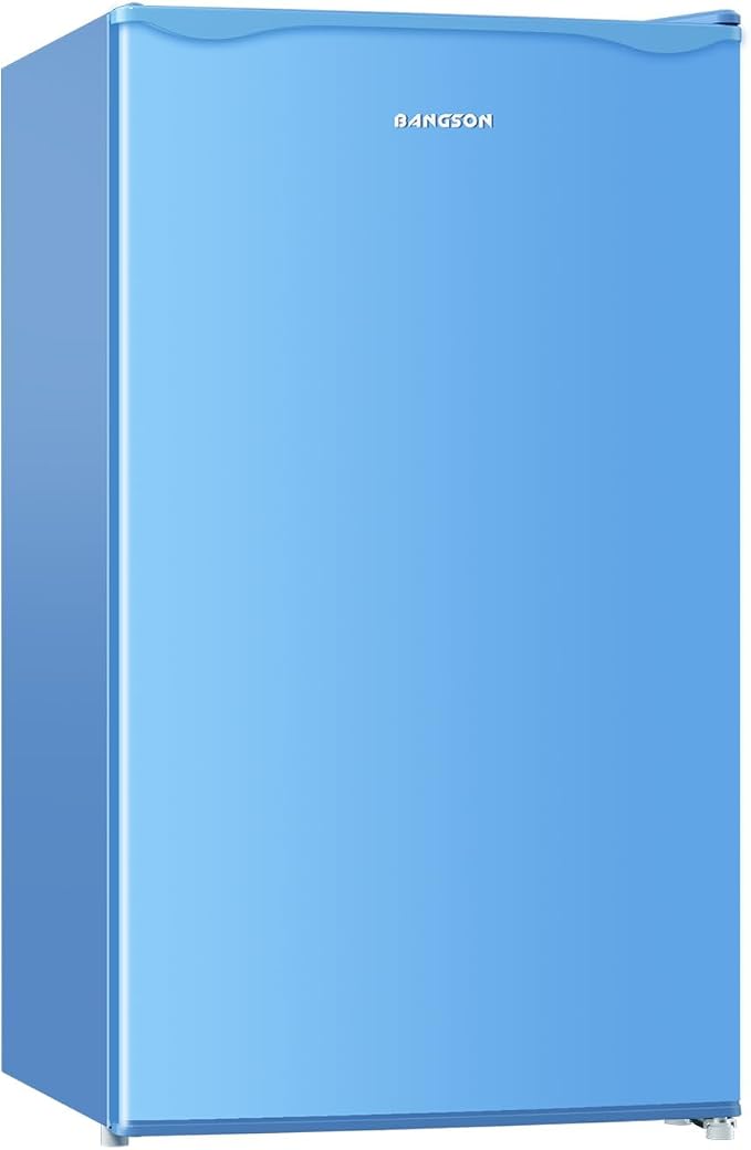 Mini Fridge with Freezer 3.2 Cu.Ft for Bedroom and Office Blue | Single Door, Small Refrigerator, Energy-efficient, Low Noise, Mini fridge for Dorm by LiveFreshLiveUnrushed